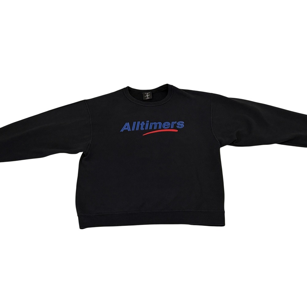 Alltimers Logo Crewneck Sweatshirt Black Blue Red Skateboarding Mens Large